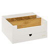 5 FIVE SIMPLY SMART - Organiseur Rangement maquillage 1 Tiroir 9 compartiments Blanc et Bambou - vignette
