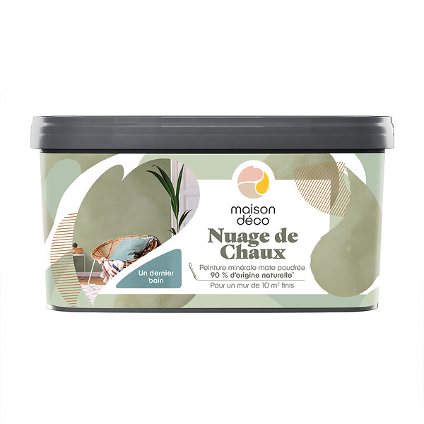 MAISON DECO - Nuage de chaux - Peinture minérale - 2 L - Bleu - large