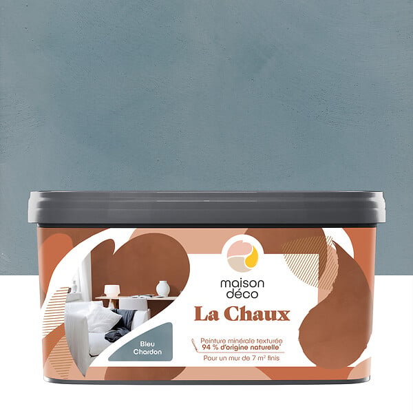 MAISON DECO - Peinture à la chaux - La Chaux - Bleu Chardon - 2,5L - large