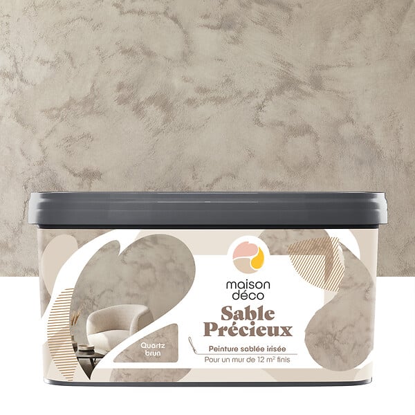 MAISON DECO - Peinture à effet sablé Sable Précieux Quartz Brun 2L - large