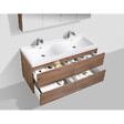 STANO - Meuble salle de bain design double vasque SIENA largeur 144 cm noyer - vignette