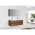 STANO - Meuble salle de bain design double vasque SIENA largeur 144 cm noyer - vignette