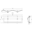 STANO - Meuble salle de bain design double vasque SIENA largeur 144 cm noyer - vignette