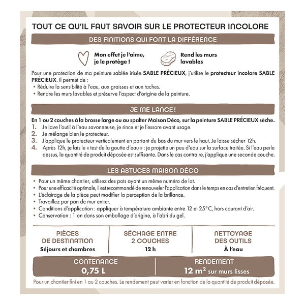 MAISON DECO - Vernis de protection Sable Précieux Protect Incolore 0,75L - large