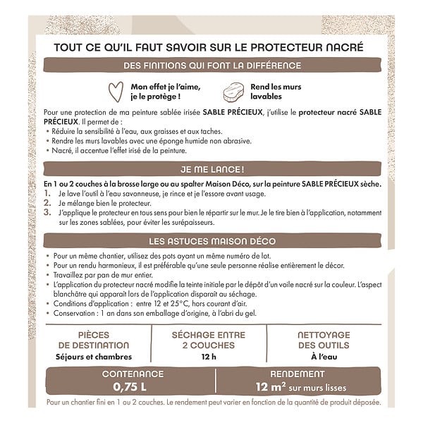 MAISON DECO - Vernis de protection nacré - Sable Précieux Protect - Nacre - large