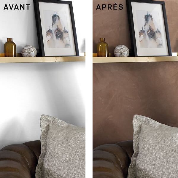 MAISON DECO - Enduit décoratif métallisé Urban Lounge Brun torréfié 4Kg - large