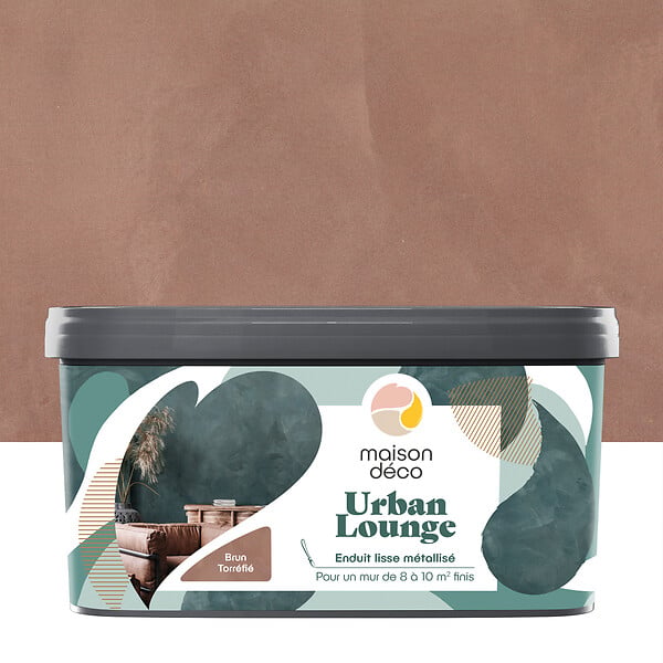MAISON DECO - Enduit décoratif métallisé Urban Lounge Brun torréfié 4Kg - large
