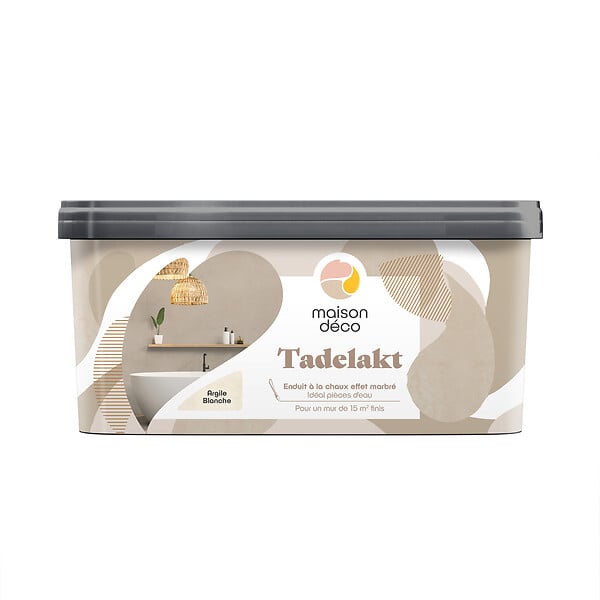 MAISON DECO - Enduit décoratif Tadelakt - Argile blanche - 5L - large