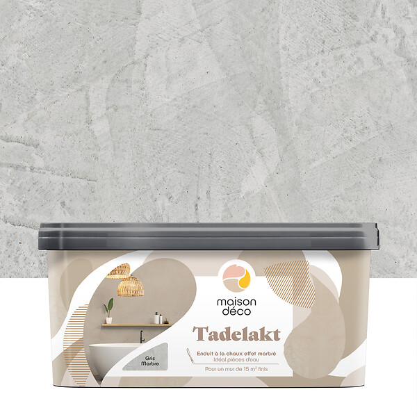 MAISON DECO - Enduit décoratif Tadelakt - Gris marbre - Multi-support - 5L - large