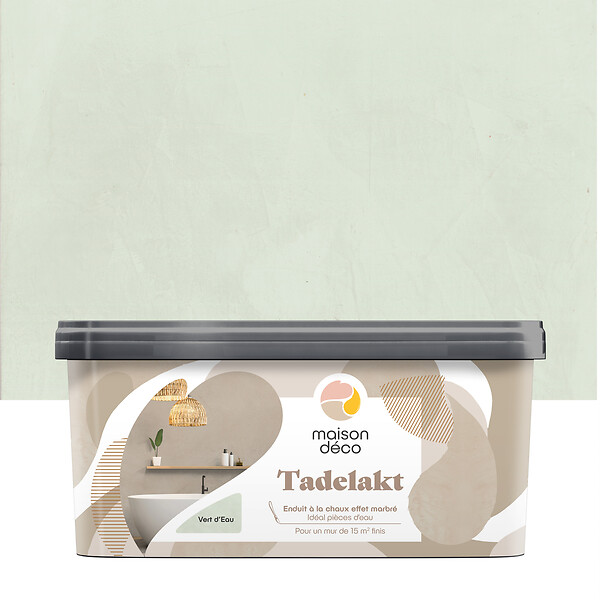 MAISON DECO - Enduit décoratif Tadelakt - Chaux - Vert d'eau - 5L - large