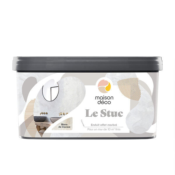 MAISON DECO - Enduit - Blanc de Carrare - Effet marbre - 5kg - 10m² - large