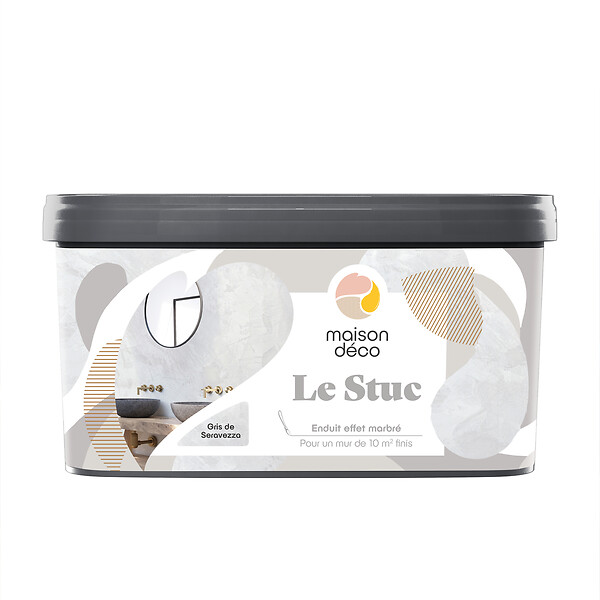 MAISON DECO - Enduit décoratif effet marbre - Gris Seravezza - 5Kg - large