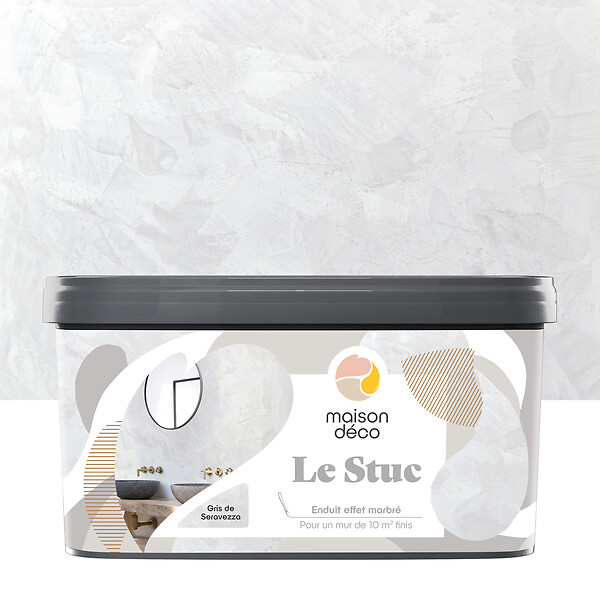 MAISON DECO - Enduit décoratif effet marbre - Gris Seravezza - 5Kg - large