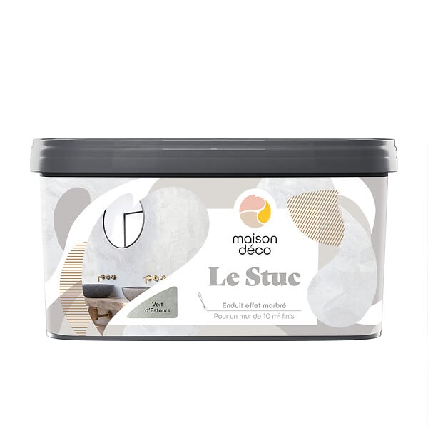 MAISON DECO - Enduit décoratif chaux - Vert d'Estours - Effet marbre - 5kg - large