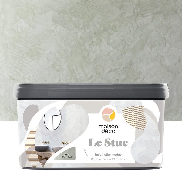 MAISON DECO - Enduit décoratif chaux - Vert d'Estours - Effet marbre - 5kg - large