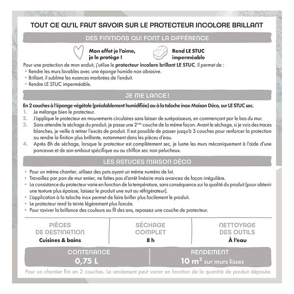 MAISON DECO - Maison deco - protecteur le stuc brillant c&b 0.75l - large