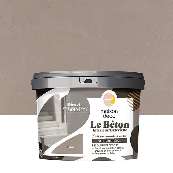 MAISON DECO - Enduit décoratif effet béton - Gris Nickel - 5Kg - large