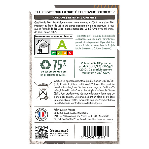 MAISON DECO - Maison deco - le beton bouche-pores metal 0l5 - large
