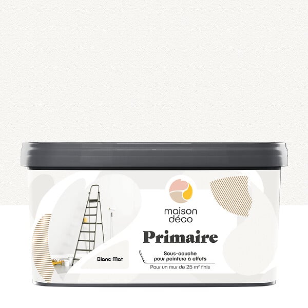 MAISON DECO - Primaire d'accrochage peinture à effet - Blanc mat - 2,5L - large