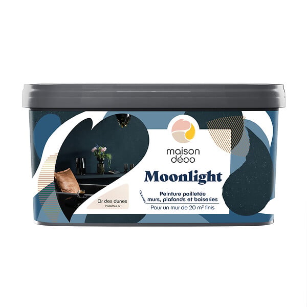 MAISON DECO - Peinture décorative Moonlight Or Dunes - Finition brillante pailletée - 2L - large