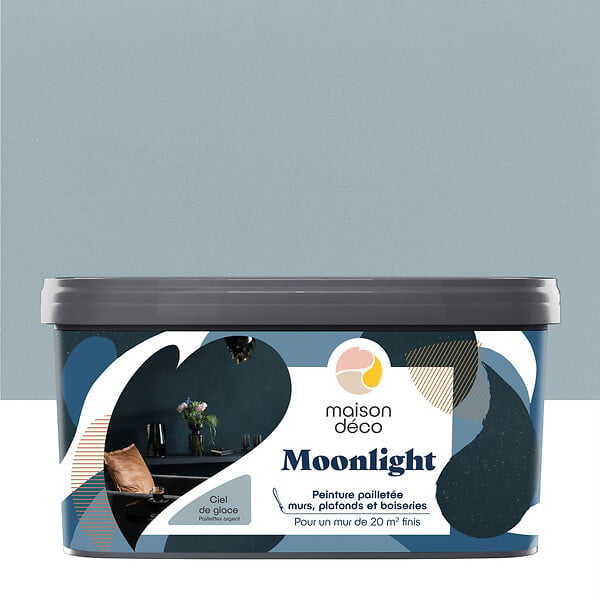 MAISON DECO - Peinture pailletée Moonlight Ciel de glace - 2L - large