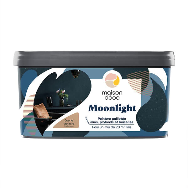 MAISON DECO - Peinture Murs boiseries et radiateurs Moonlight - Jaune stellaire - 2L - large