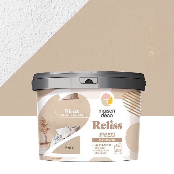 MAISON DECO - Enduit coloré Reliss - Ficelle - Mat nuancé - 15kg - large