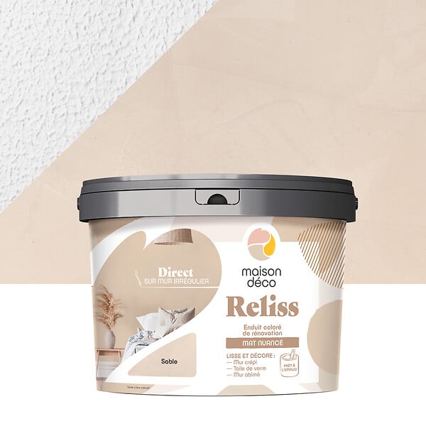 MAISON DECO - Enduit coloré Reliss - Sable - Mat nuancé - 15kg - large