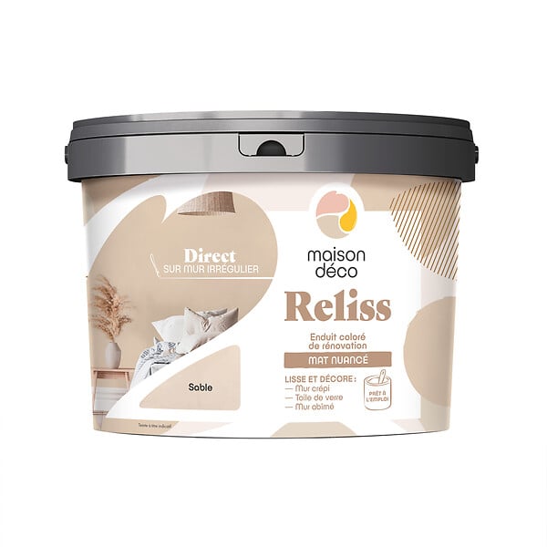 MAISON DECO - Enduit coloré Reliss - Sable - Mat nuancé - 15kg - large