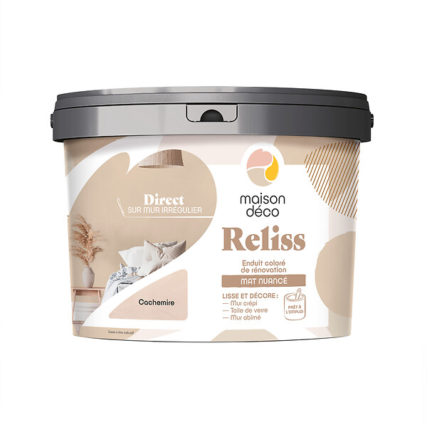 MAISON DECO - Enduit coloré Reliss - Cachemire - Mat nuancé - 15kg - large