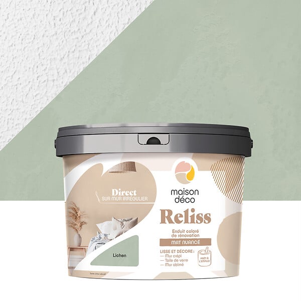 MAISON DECO - Enduit coloré Reliss Lichen - Mat nuancé - 15Kg - large