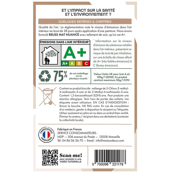 MAISON DECO - Enduit de lissage Reliss Mat Nuance Satiné 1L - large