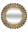 ATMOSPHERA - Grand Miroir mural Fleur Or en métal D 91 cm - vignette