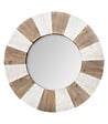 ATMOSPHERA - Grand Miroir mural en Bois effet Vieilli avec Relief D 90 cm - vignette