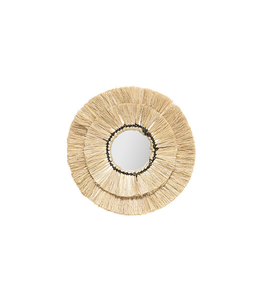 ATMOSPHERA - Lot de 3 Miroirs en Raphia et Verre - large