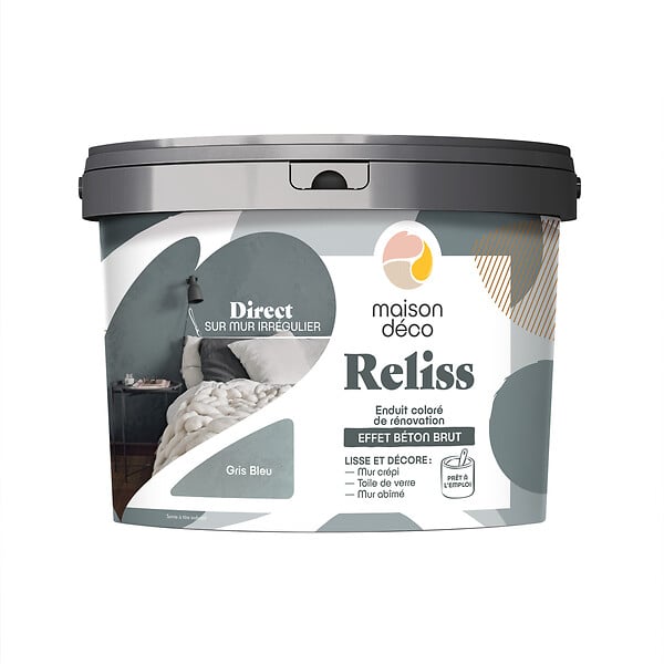 MAISON DECO - Enduit coloré Reliss - Gris bleu - 15kg - large