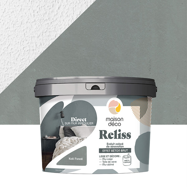 MAISON DECO - Enduit coloré Reliss - Kaki foncé - 15Kg - large