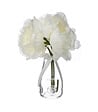 ATMOSPHERA - Composition florale artificielle 3 Pivoines blanches Vase en verre H 27 cm - vignette
