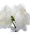 ATMOSPHERA - Composition florale artificielle 3 Pivoines blanches Vase en verre H 27 cm - vignette