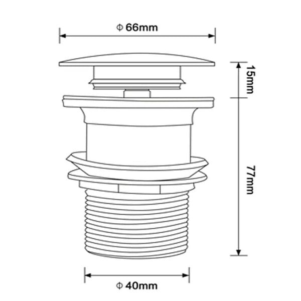 VALAZ - Bonde lavabo or brossé pour vasques sans trop-plein - large