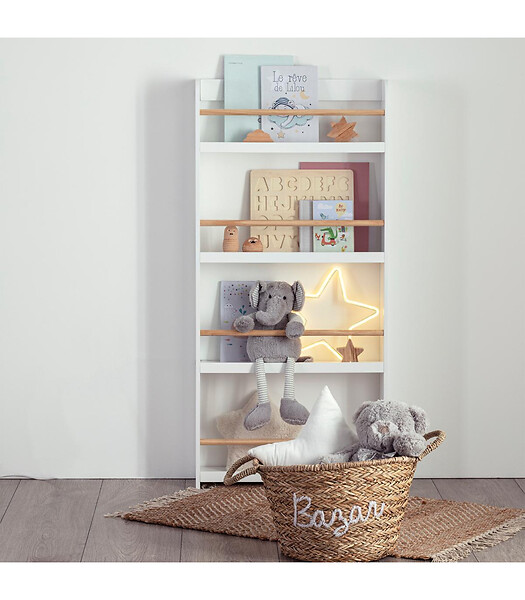 ATMOSPHERA - Bibliothèque Enfant Blanche 4 étages H 118 cm - large
