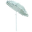 OUTSUNNY - Parasol inclinable octogonal de plage Ø 180 cm tissu polyester haute densité anti-UV mât démontable vert blanc rayé - vignette