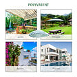 OUTSUNNY - Parasol inclinable octogonal de plage Ø 180 cm tissu polyester haute densité anti-UV mât démontable vert blanc rayé - vignette
