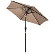 OUTSUNNY - Parasol hexagonal inclinable dim. Ø 2,3 x 2,16H m métal polyester haute densité beige - vignette