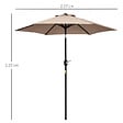 OUTSUNNY - Parasol hexagonal inclinable dim. Ø 2,3 x 2,16H m métal polyester haute densité beige - vignette