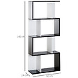 HOMCOM - Bibliothèque étagère meuble de rangement design contemporain en S 4 étagères 60L x 24l x 148H cm noir blanc - vignette