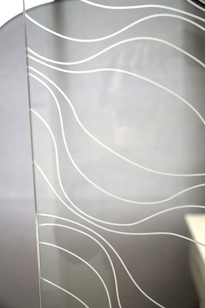 ONDEE - Paroi de douche ONDA - Verre trempé 8mm - Sérigraphie Givrée à motif - 120x200cm - large