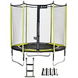KANGUI - Trampoline jardin Ø 250 cm + échelle + kit d'ancrage - JUMPI 250 - Noir/Vert - vignette