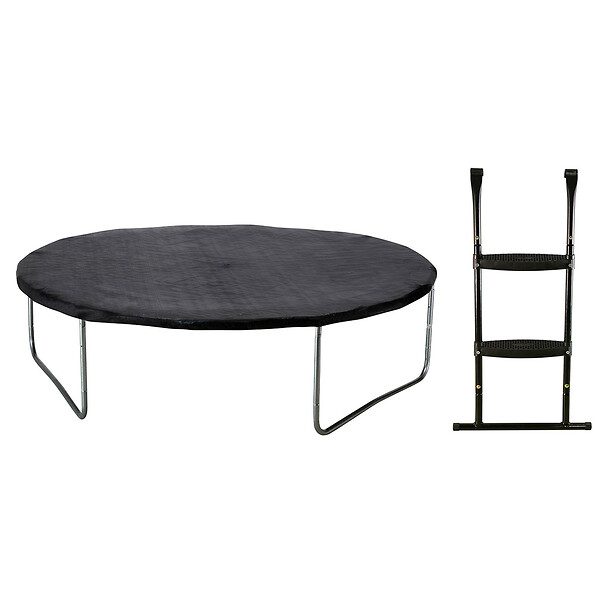 KANGUI - Trampoline jardin Ø 250 cm + échelle + kit d'ancrage - JUMPI 250 - Noir/Vert - large