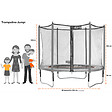 KANGUI - Trampoline jardin Ø 250 cm + échelle + kit d'ancrage - JUMPI 250 - Noir/Vert - vignette